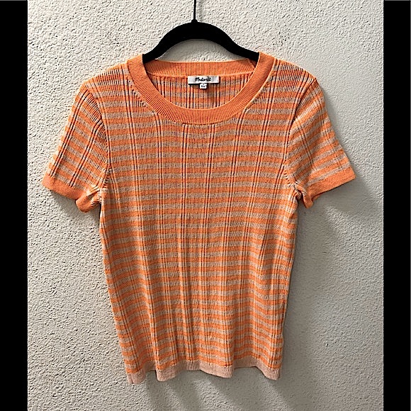 Madewell Ringer Sweater Tee in Neon Stripe - Picture 2 of 6